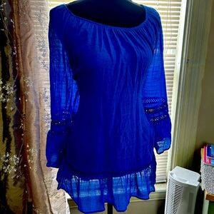Royal blue fundamental things xl gauze blouse